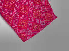 Magenta Geometric Habutai Silk Fabric