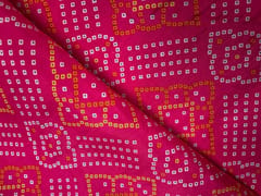 Magenta Geometric Habutai Silk Fabric