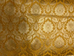 Bright Yellow Floral Semi Brocade Fabric