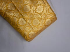 Bright Yellow Floral Semi Brocade Fabric