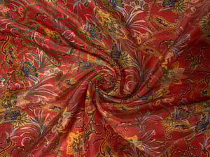 Multicolor Floral Tissue Fabric