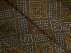 Light brown Geometric Habutai Silk Fabric