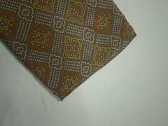 Light brown Geometric Habutai Silk Fabric