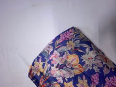 Light Purple Floral Linen Satin Fabric