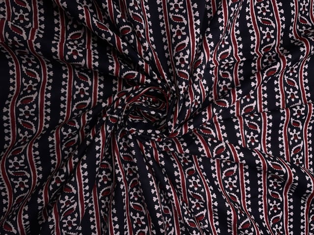 Black Stripes Cotton Cambric Fabric