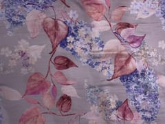 Light Grey Floral Linen Satin Fabric