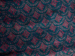 Dark Rama Green Geometric Modal Satin Fabric