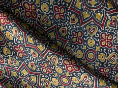 Grey Geometric Modal Satin Fabric