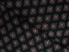 Black Floral Cotton Cambric Fabric