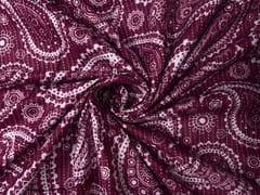 Purple Floral Cotton Cambric Kantha Fabric
