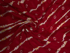 Red & White Stripes Chinon Chiffon Fabric