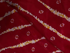 Red & White Stripes Chinon Chiffon Fabric