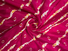 Magenta & White Stripes Chinon Chiffon Fabric