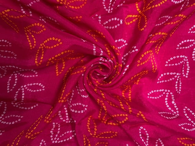 Magenta Floral Chinon Chiffon Fabric