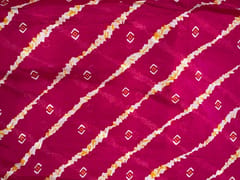 Magenta & White Stripes Chinon Chiffon Fabric