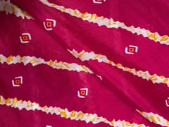 Magenta & White Stripes Chinon Chiffon Fabric