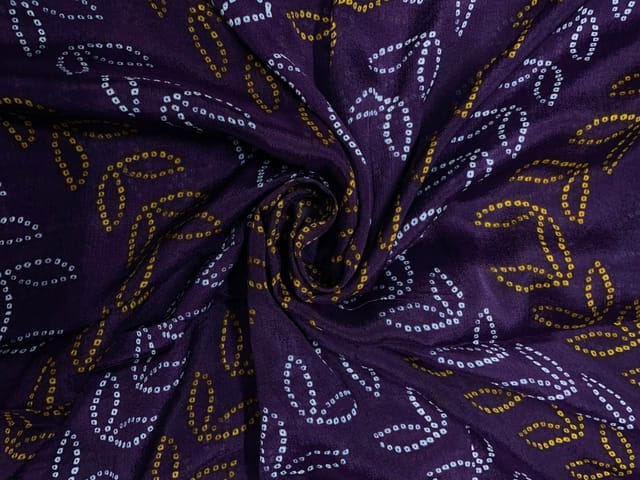 Royal Purple Floral Chinon Chiffon Fabric
