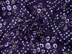 Royal Purple Floral Chinon Chiffon Fabric