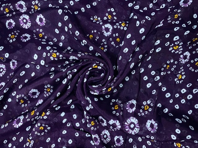 Royal Purple Floral Chinon Chiffon Fabric
