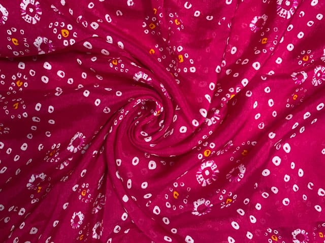 Magenta Floral Chinon Chiffon Fabric