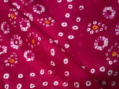 Magenta Floral Chinon Chiffon Fabric