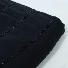 Black Color Georgette Embroidered Fabric