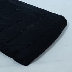 Black Color Georgette Embroidered Fabric