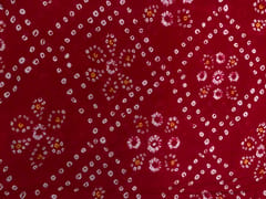 Red Floral Chinon Chiffon Fabric