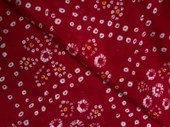 Red Floral Chinon Chiffon Fabric