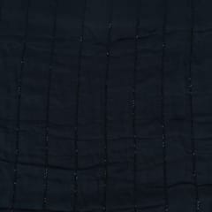 Black Color Georgette Embroidered Fabric