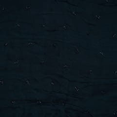 Black Color Georgette Embroidered Fabric