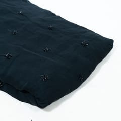 Black Color Georgette Embroidered Fabric
