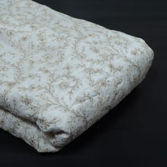 Dyeable Dola Silk Embroidered Fabric