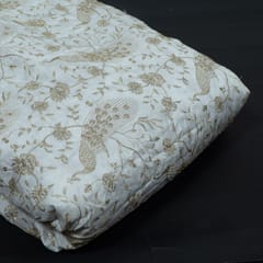 Dyeable Dola Silk Embroidered Fabric
