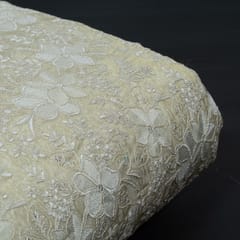 Dyeable Tissue Upada Zari Embroidered Fabric