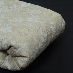 Dyeable Tissue Upada Zari Embroidered Fabric