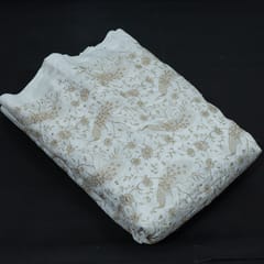 Dyeable Dola Silk Embroidered Fabric