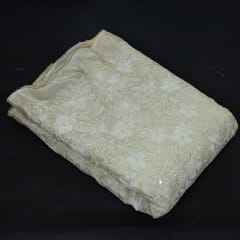 Dyeable Tissue Upada Zari Embroidered Fabric