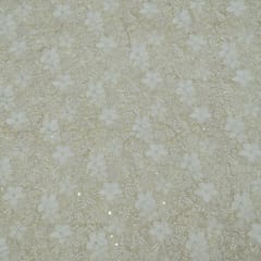 Dyeable Tissue Upada Zari Embroidered Fabric