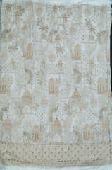 Dyeable Organza Embroidered Fabric