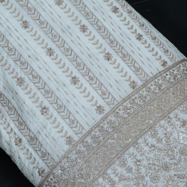 Dyeable Dola Silk Embroidered Fabric