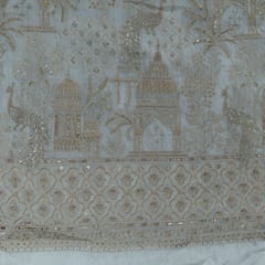 Dyeable Organza Embroidered Fabric