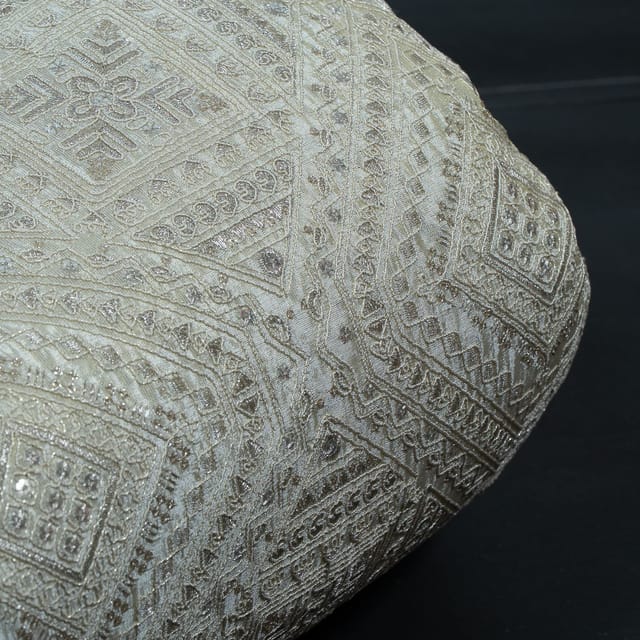 Dyeable Zari Upada Tissue Embroidered Fabric