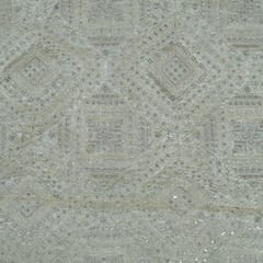 Dyeable Zari Upada Tissue Embroidered Fabric