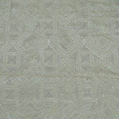 Dyeable Zari Upada Tissue Embroidered Fabric