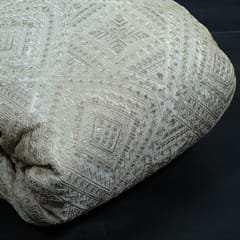 Dyeable Zari Upada Tissue Embroidered Fabric