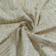 Dyeable Zari Upada Tissue Embroidered Fabric