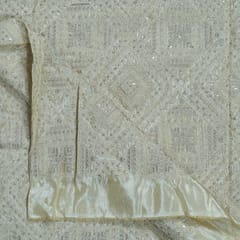 Dyeable Zari Upada Tissue Embroidered Fabric