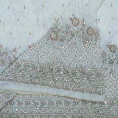 Dyeable Upada Beads Embroidered Fabric