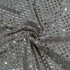 Dyeable Georgette Embroidered Fabric